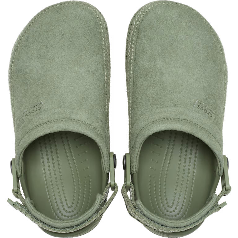 Crocs Style Adult Crafted Vegan Suede Clogs with Stitch Accent