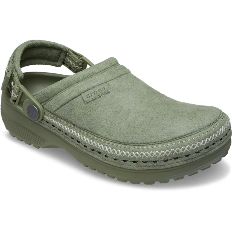 Crocs Style Adult Crafted Vegan Suede Clogs with Stitch Accent