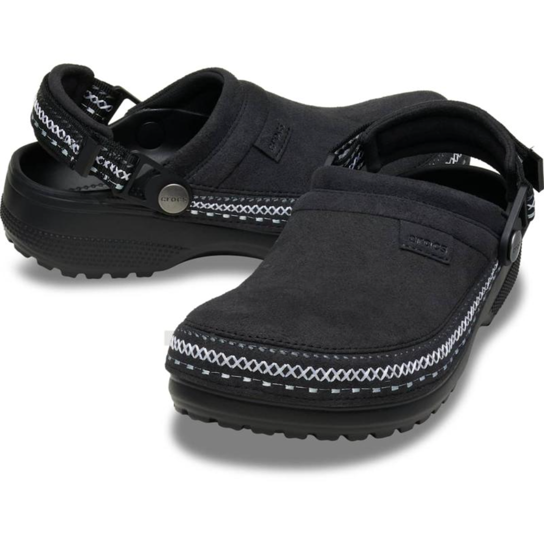 Crocs Style Adult Crafted Vegan Suede Clogs with Stitch Accent