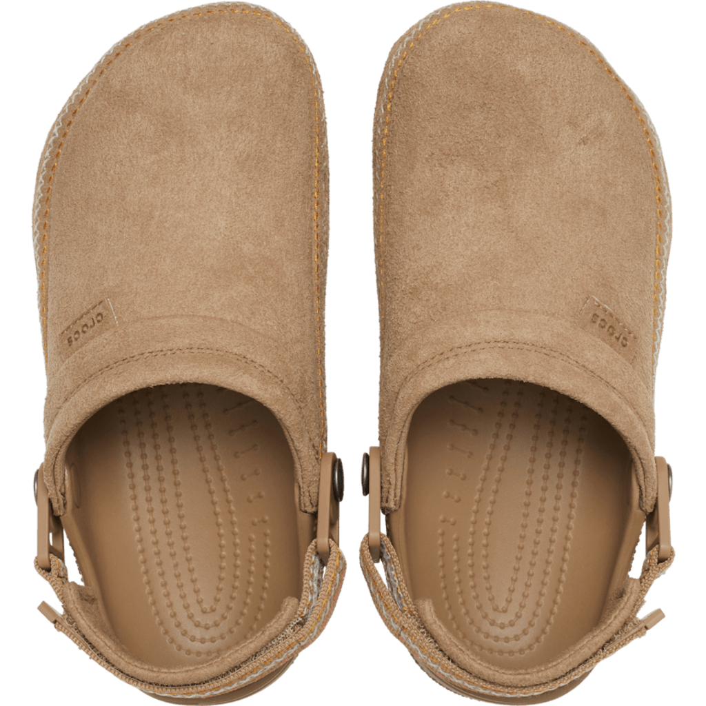 Crocs Style Adult Crafted Vegan Suede Clogs with Stitch Accent